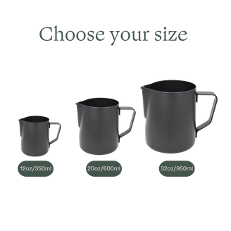 Rhino Stealth Black Milk Pitcher - 3 Sizes